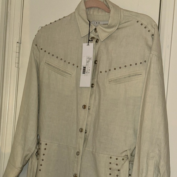 IRO Belted Embellished Linen And Cotton-Blend Jumpsuit - Picture 7 of 10